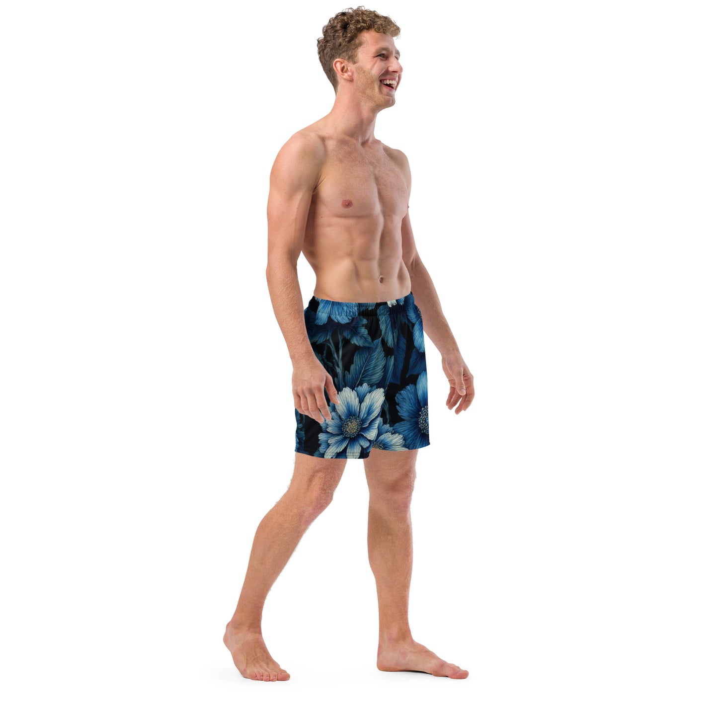 Recycled Swim Trunks - Eco Pulse, Blue Flowers Edition