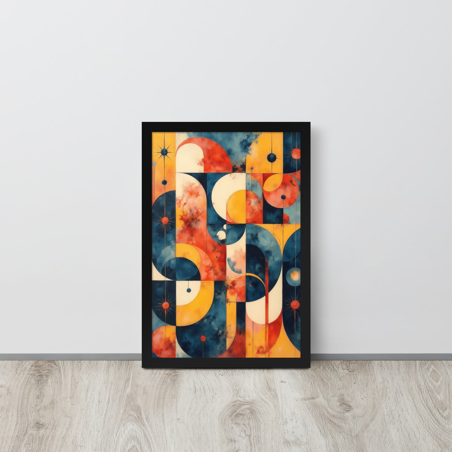 Abstract Geometric Shapes - Modern Art Style - Framed poster