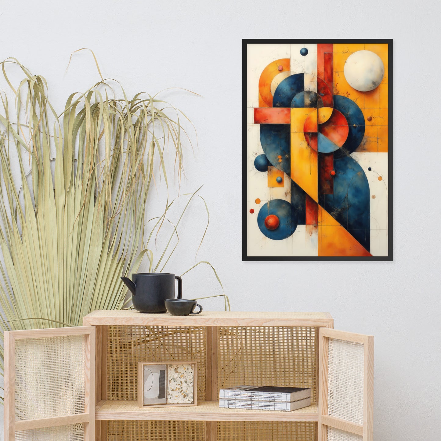 Abstract Geometric Shapes - Modern Art Style - Framed poster