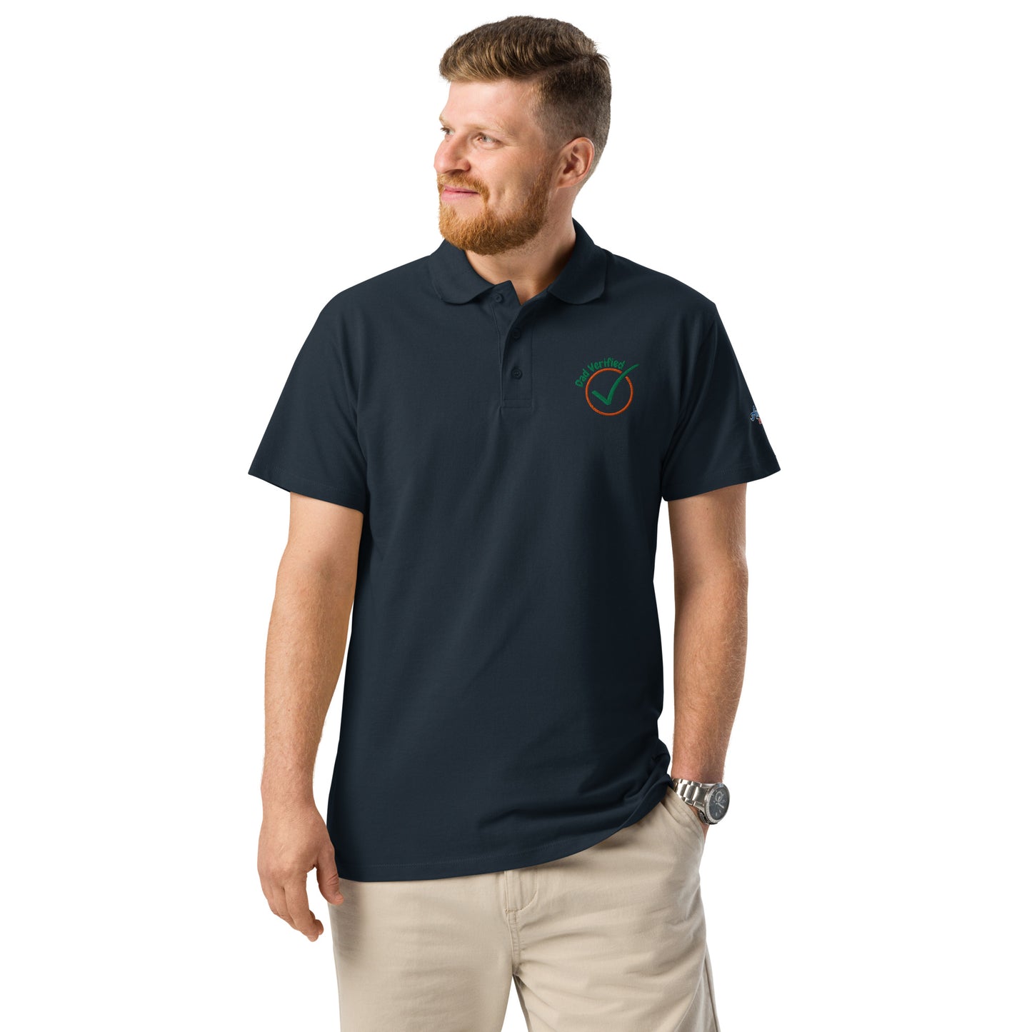 Unisex Premium Piqué Polo Shirt – Dad Verified Edition