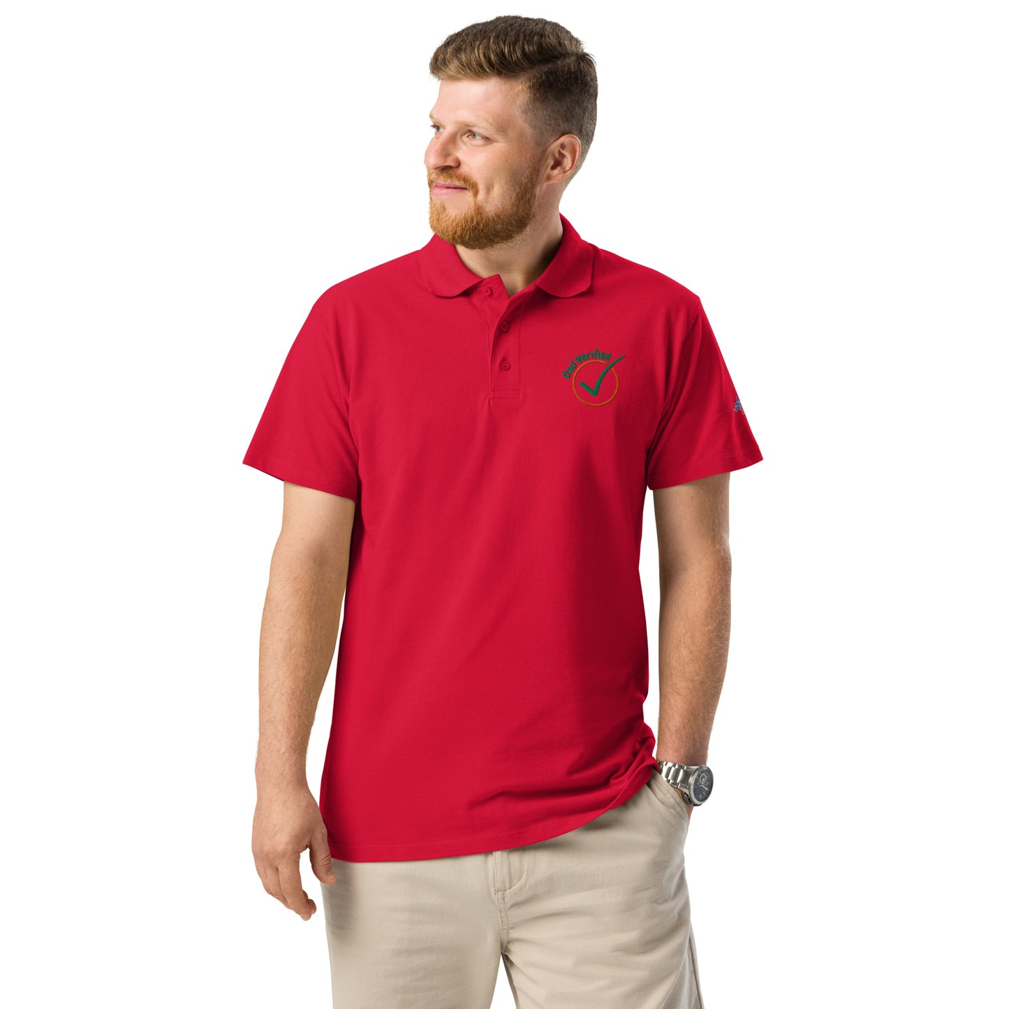 Unisex Premium Piqué Polo Shirt – Dad Verified Edition