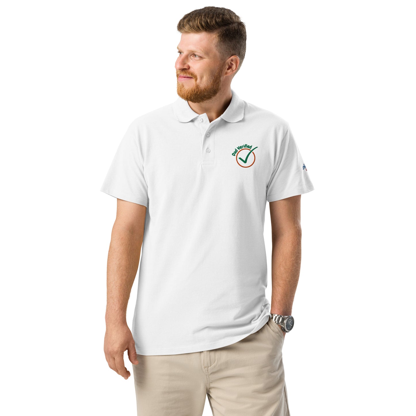 Unisex Premium Piqué Polo Shirt – Dad Verified Edition