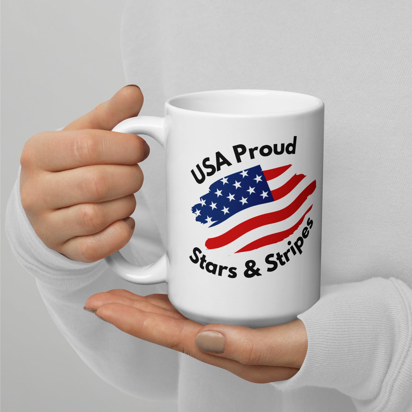 USA Proud - Stars & Stripes Mug - White glossy mug