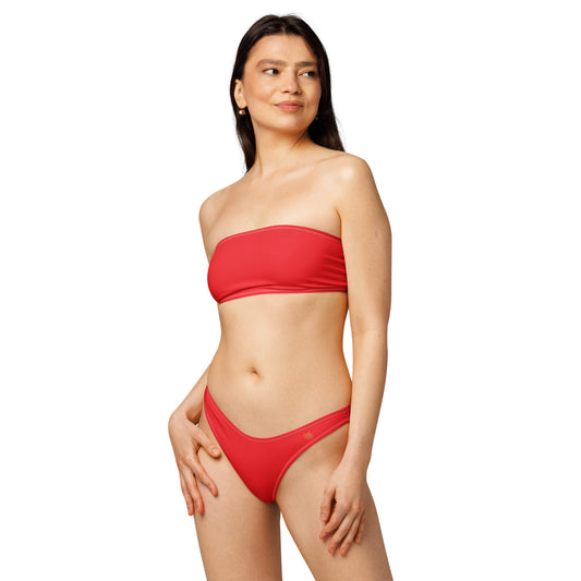 Recycled Bandeau Bikini – Soft, Sustainable & Strapless Style