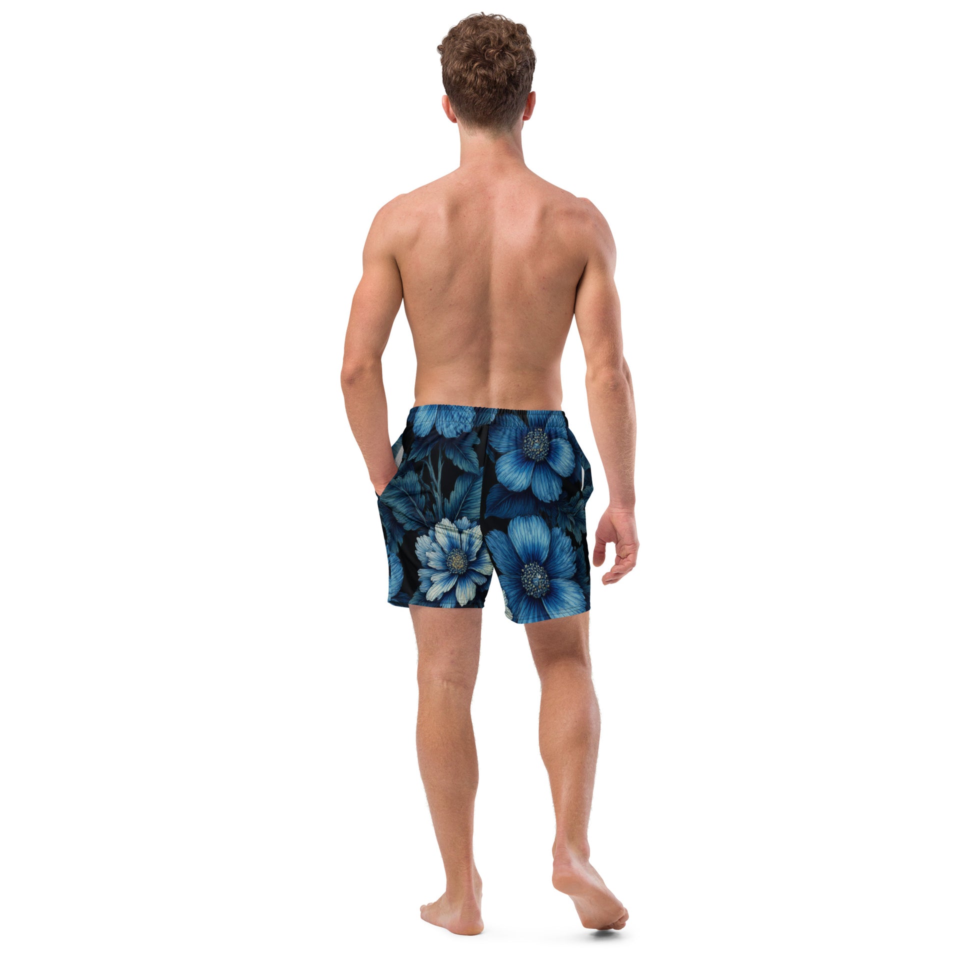 Recycled Swim Trunks - Eco Pulse, Blue Flowers Edition
