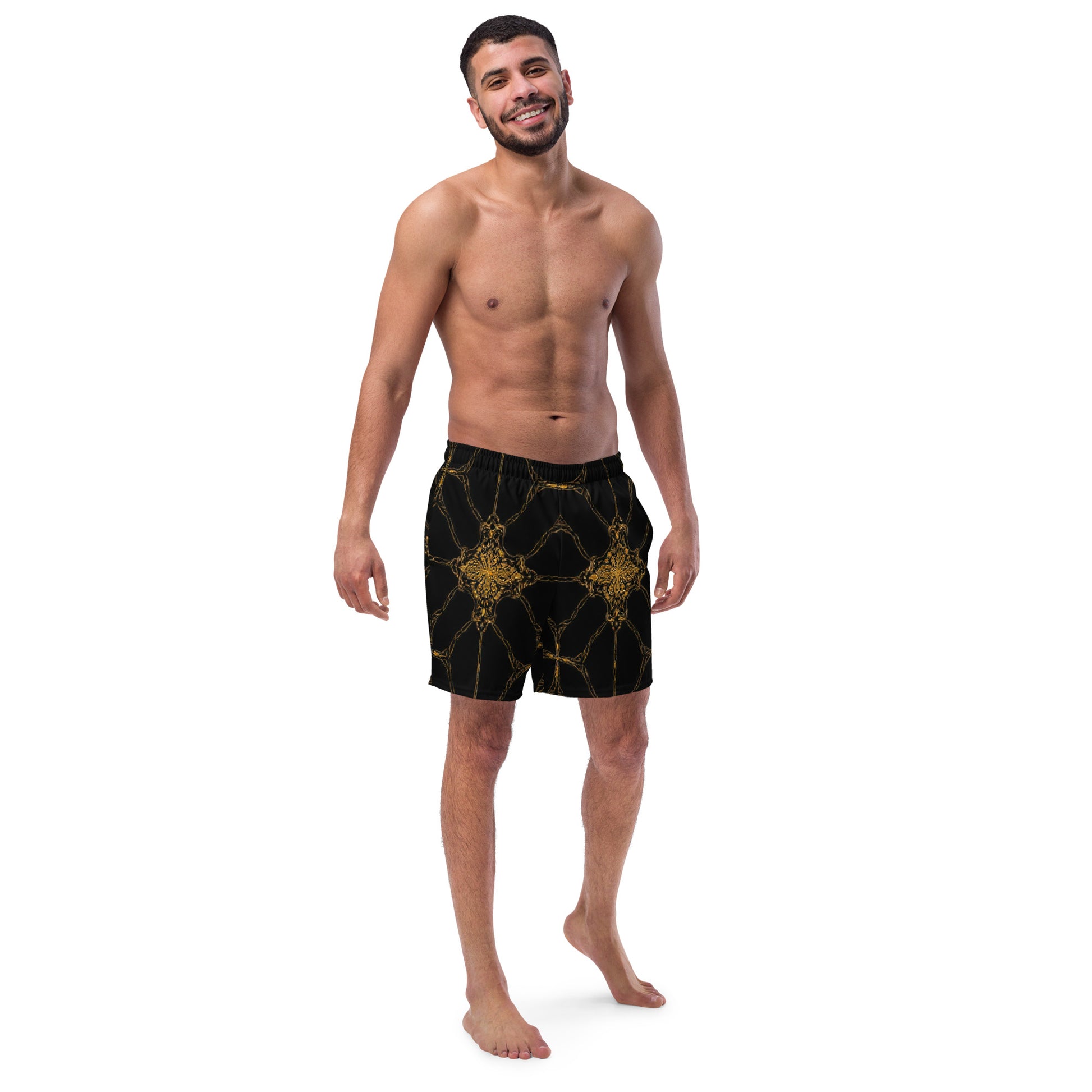 Recycled Swim Trunks - Golden Vibe Circuit