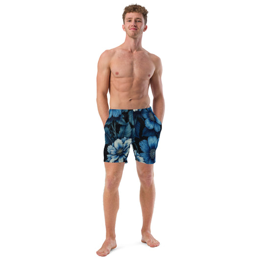 Recycled Swim Trunks - Eco Pulse, Blue Flowers Edition