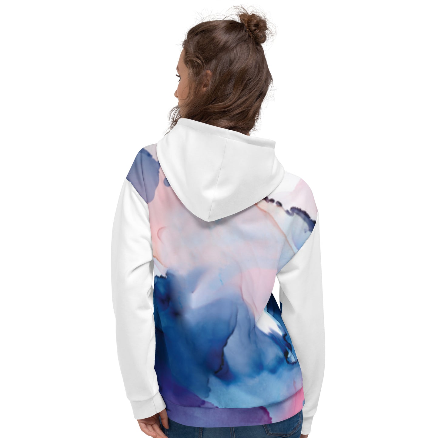 Unisex Abstract Pattern Hoodie – Dual Design & Contrast Details
