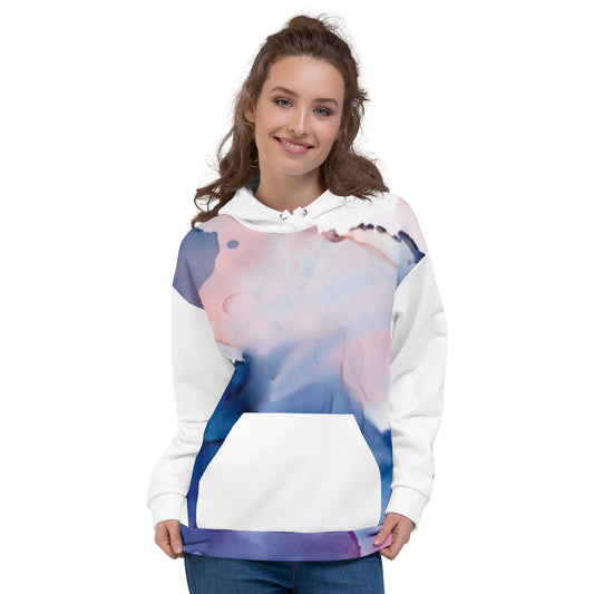 Unisex Abstract Pattern Hoodie – Dual Design & Contrast Details