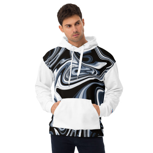 Unisex Abstract Pattern Hoodie – Dual Design & Contrast Details