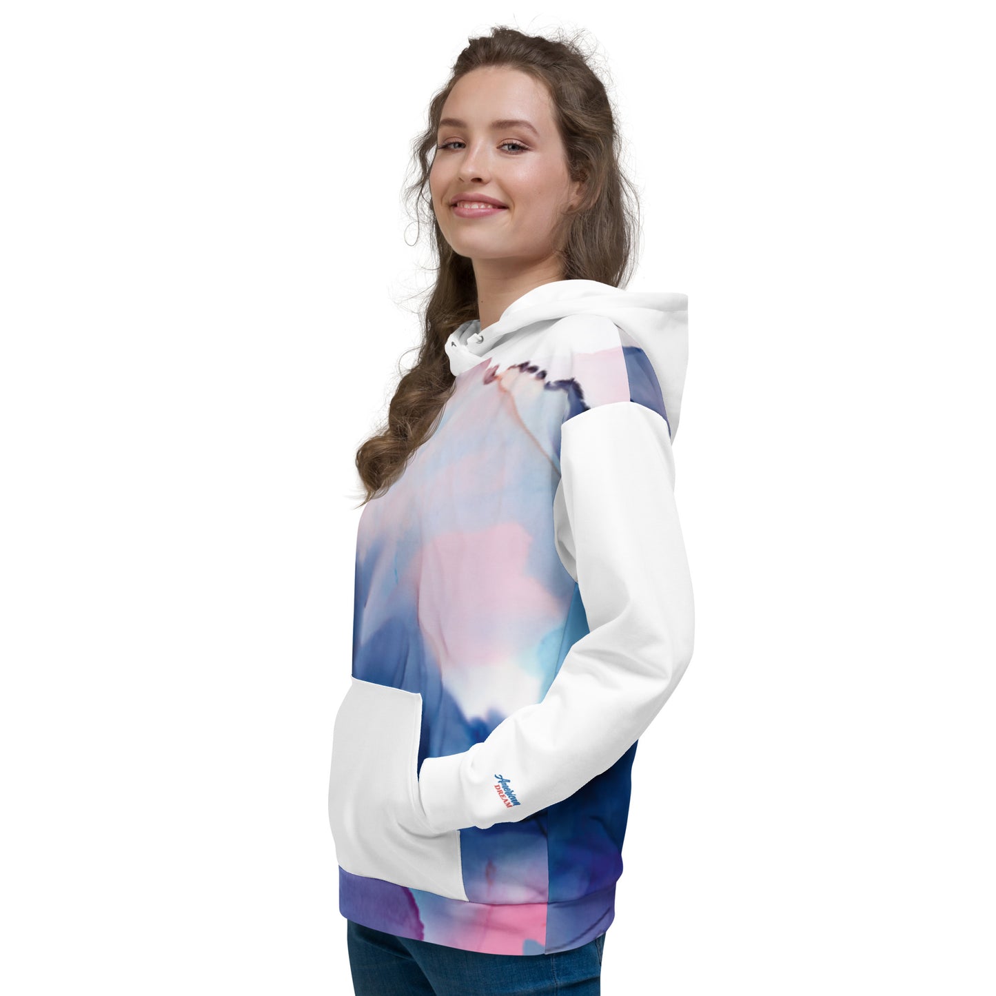 Unisex Abstract Pattern Hoodie – Dual Design & Contrast Details