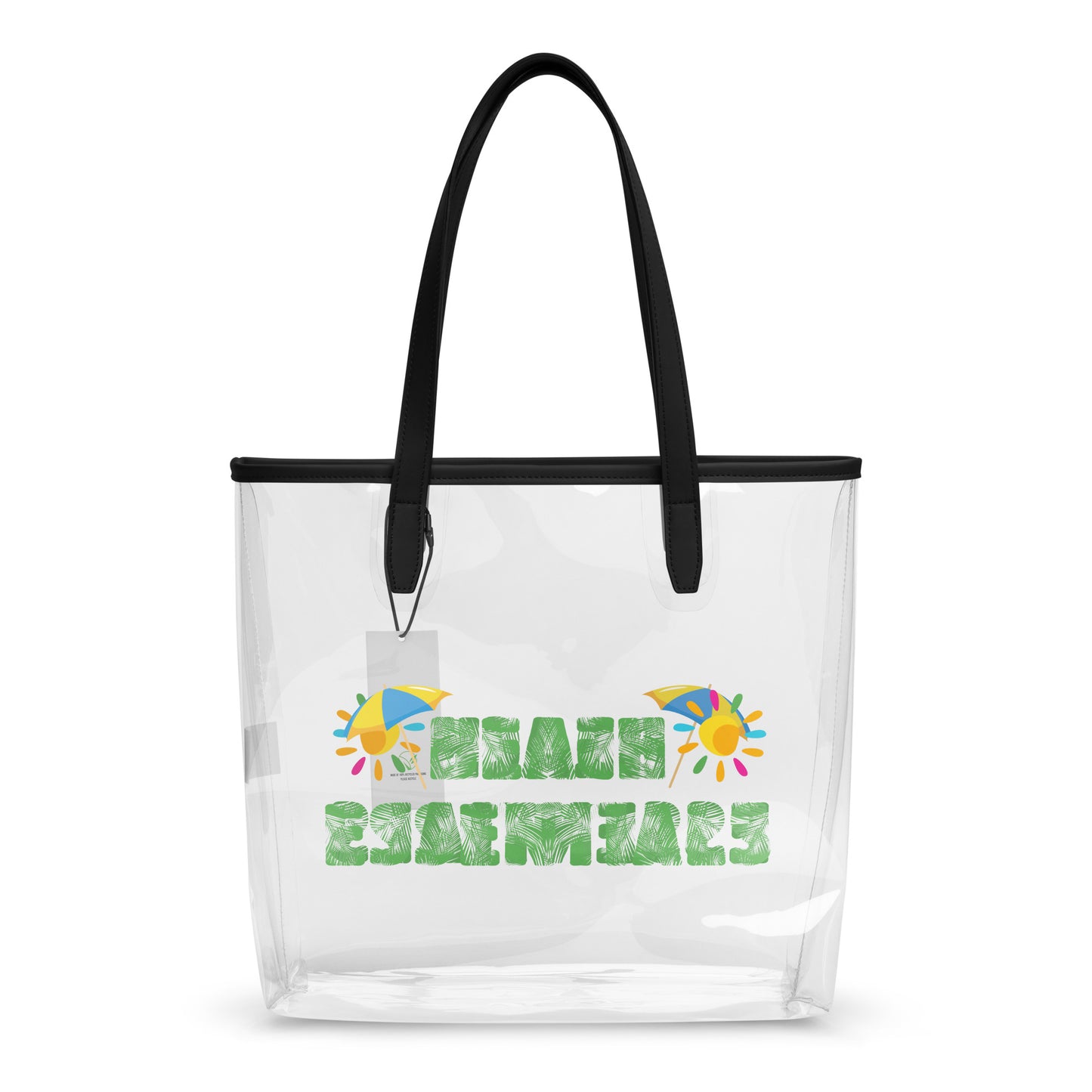Beach Essentials Clear Tote Bag – Transparent & Tropical Vibes