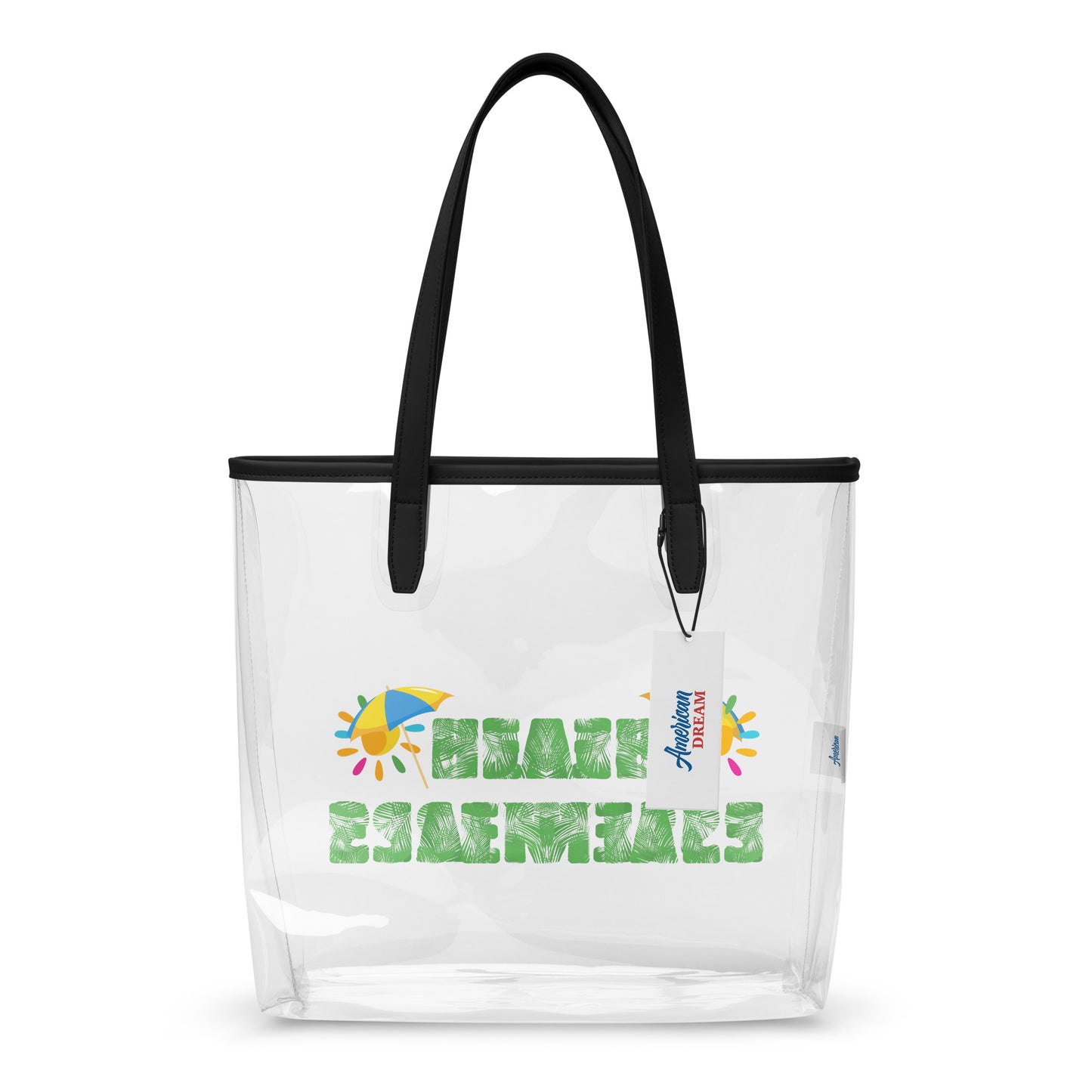Beach Essentials Clear Tote Bag – Transparent & Tropical Vibes