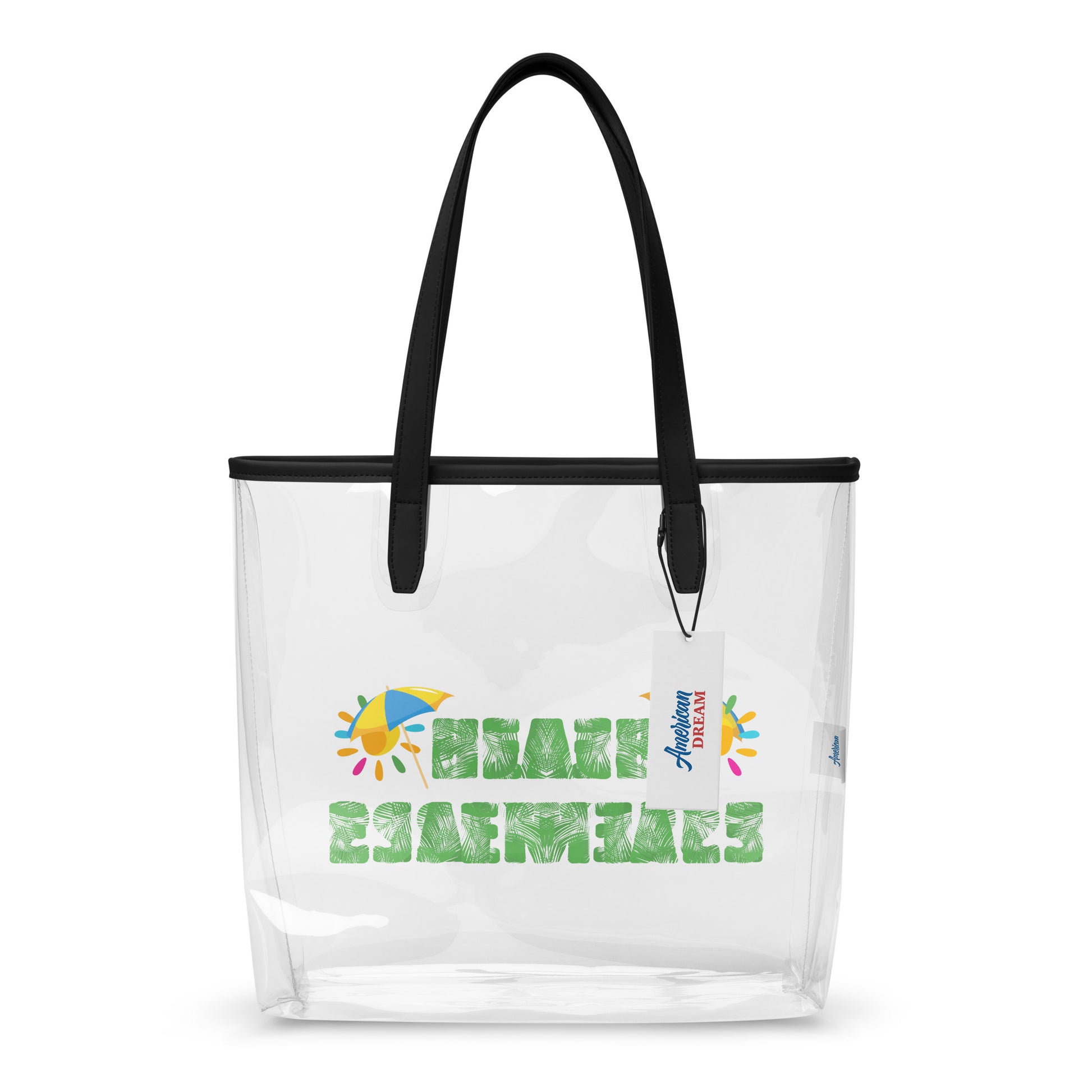 Beach Essentials Clear Tote Bag – Transparent & Tropical Vibes