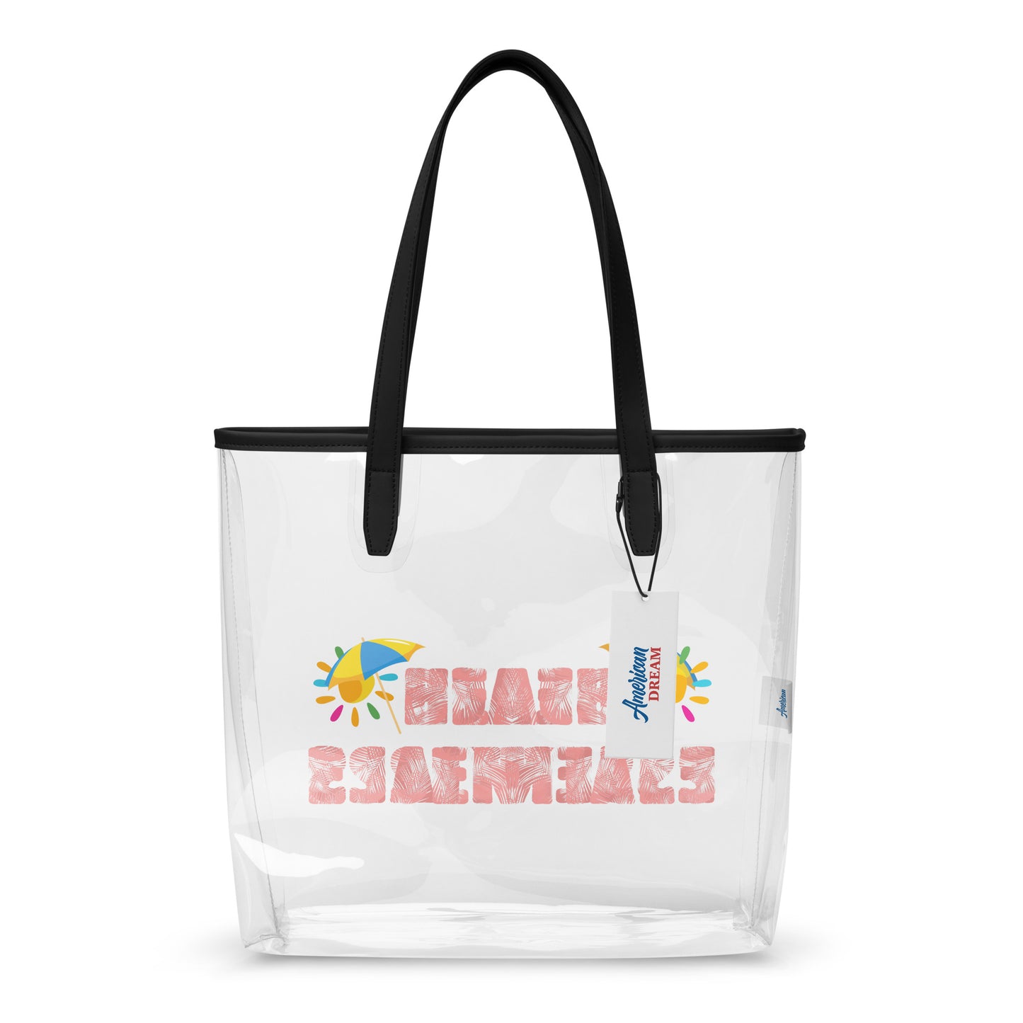 Beach Essentials Clear Tote Bag – Transparent & Tropical Vibes