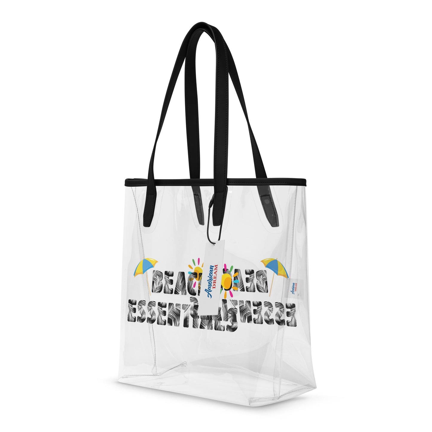 Beach Essentials Clear Tote Bag – Transparent & Tropical Vibes