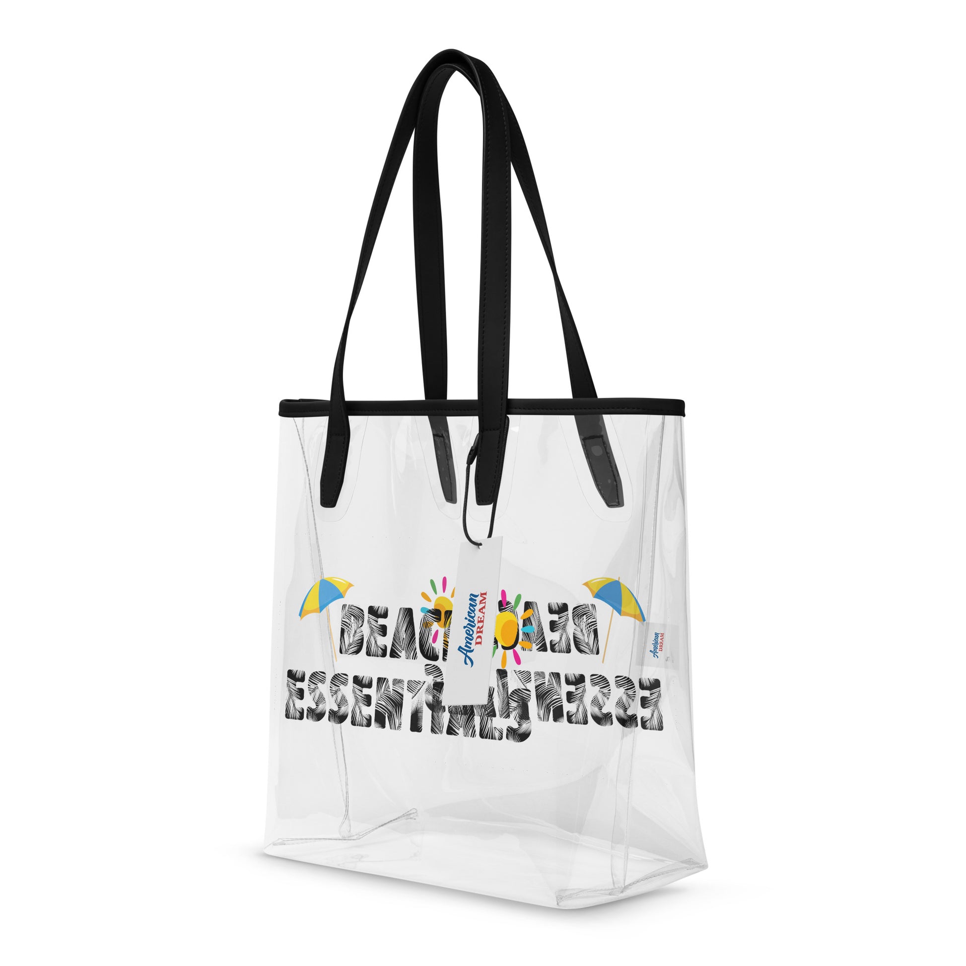 Beach Essentials Clear Tote Bag – Transparent & Tropical Vibes