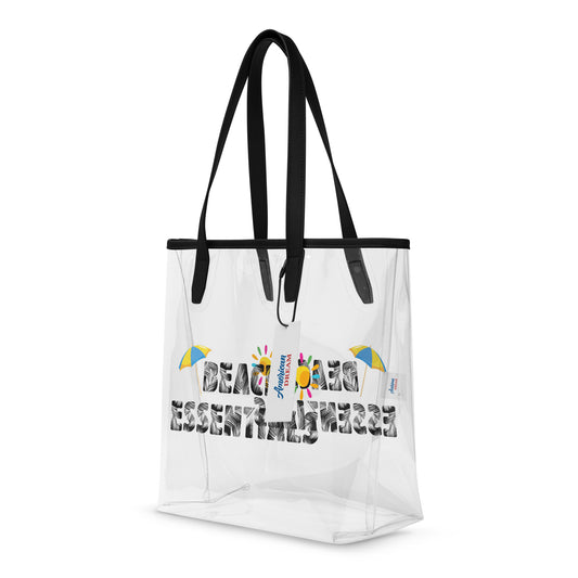 Beach Essentials Clear Tote Bag – Transparent & Tropical Vibes