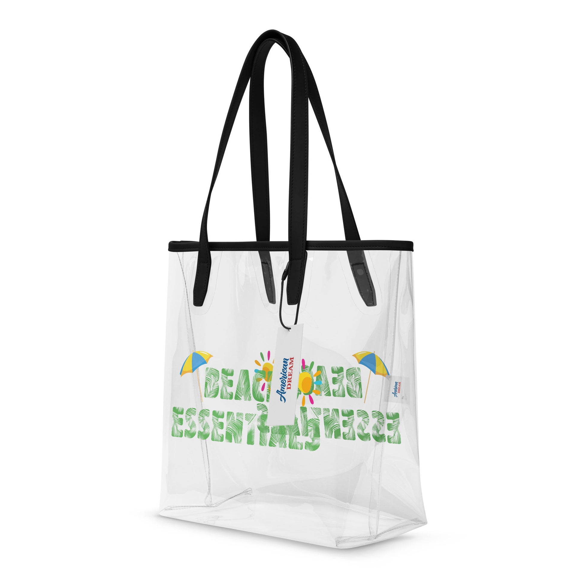 Beach Essentials Clear Tote Bag – Transparent & Tropical Vibes