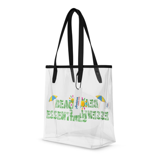 Beach Essentials Clear Tote Bag – Transparent & Tropical Vibes