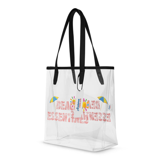 Beach Essentials Clear Tote Bag – Transparent & Tropical Vibes
