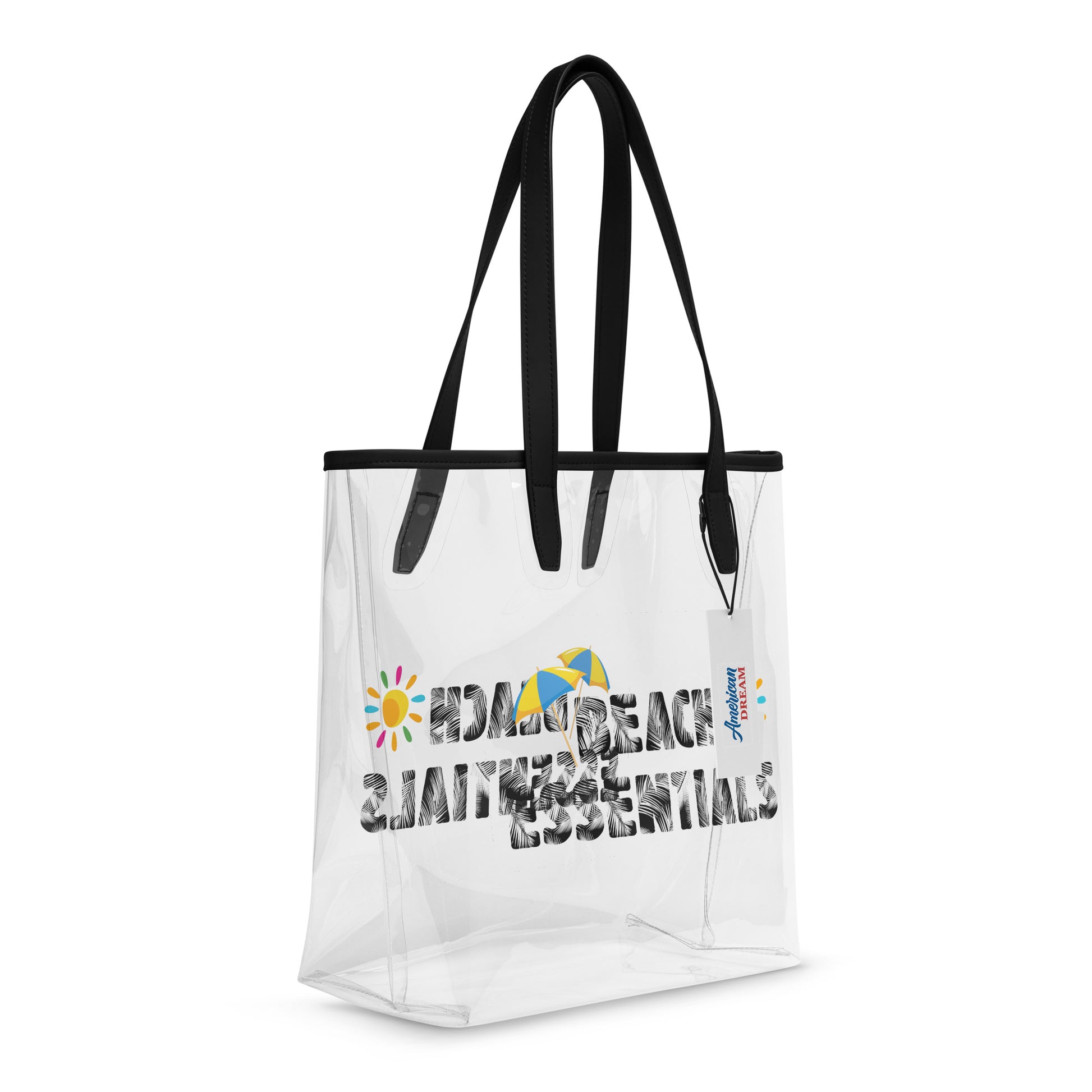 Beach Essentials Clear Tote Bag – Transparent & Tropical Vibes