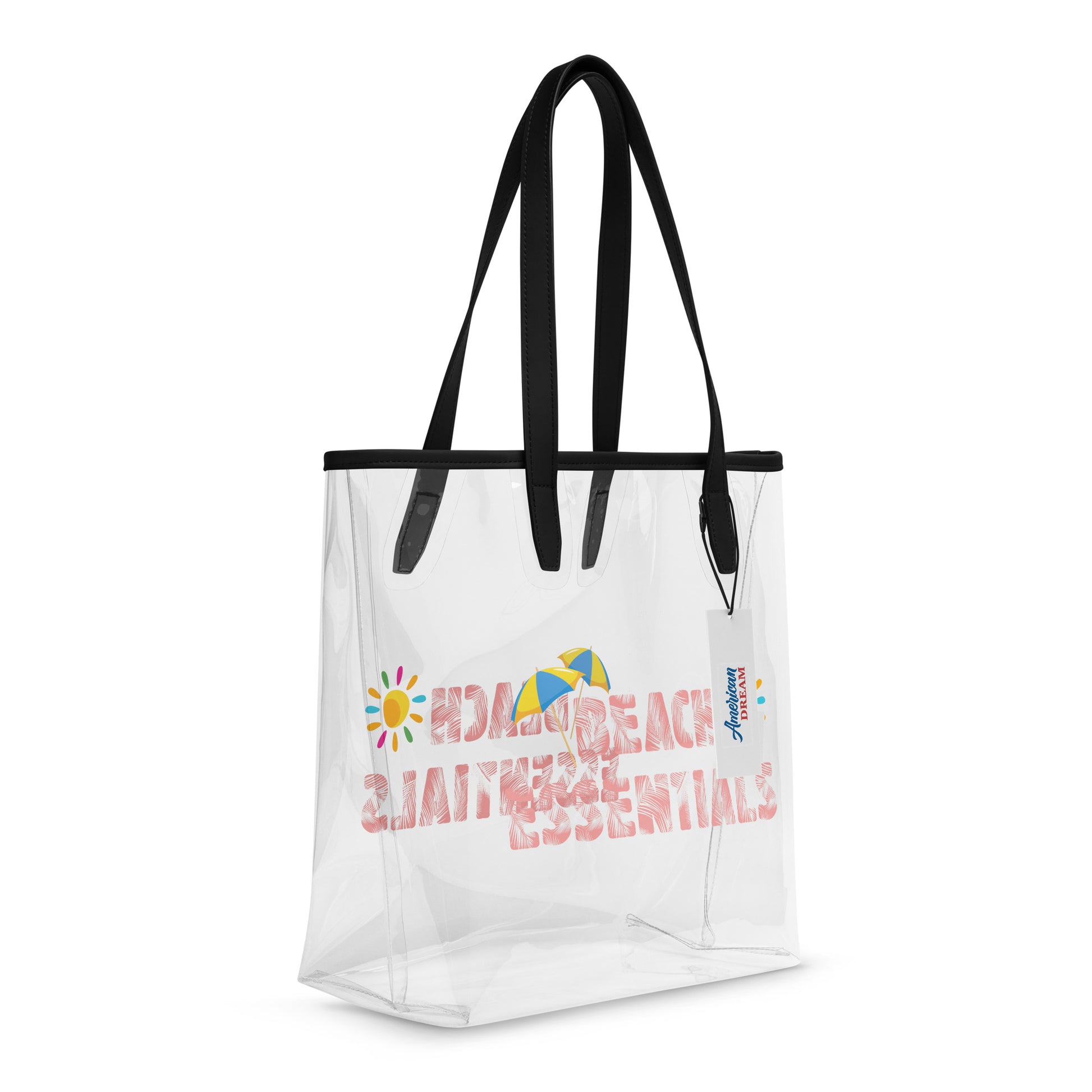 Beach Essentials Clear Tote Bag – Transparent & Tropical Vibes