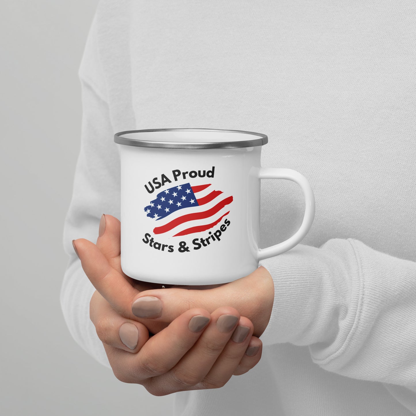 USA Proud - Stars & Stripes Mug - Enamel Mug