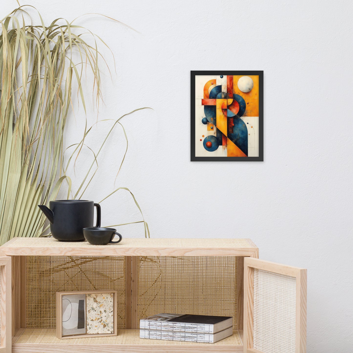 Abstract Geometric Shapes - Modern Art Style - Framed poster