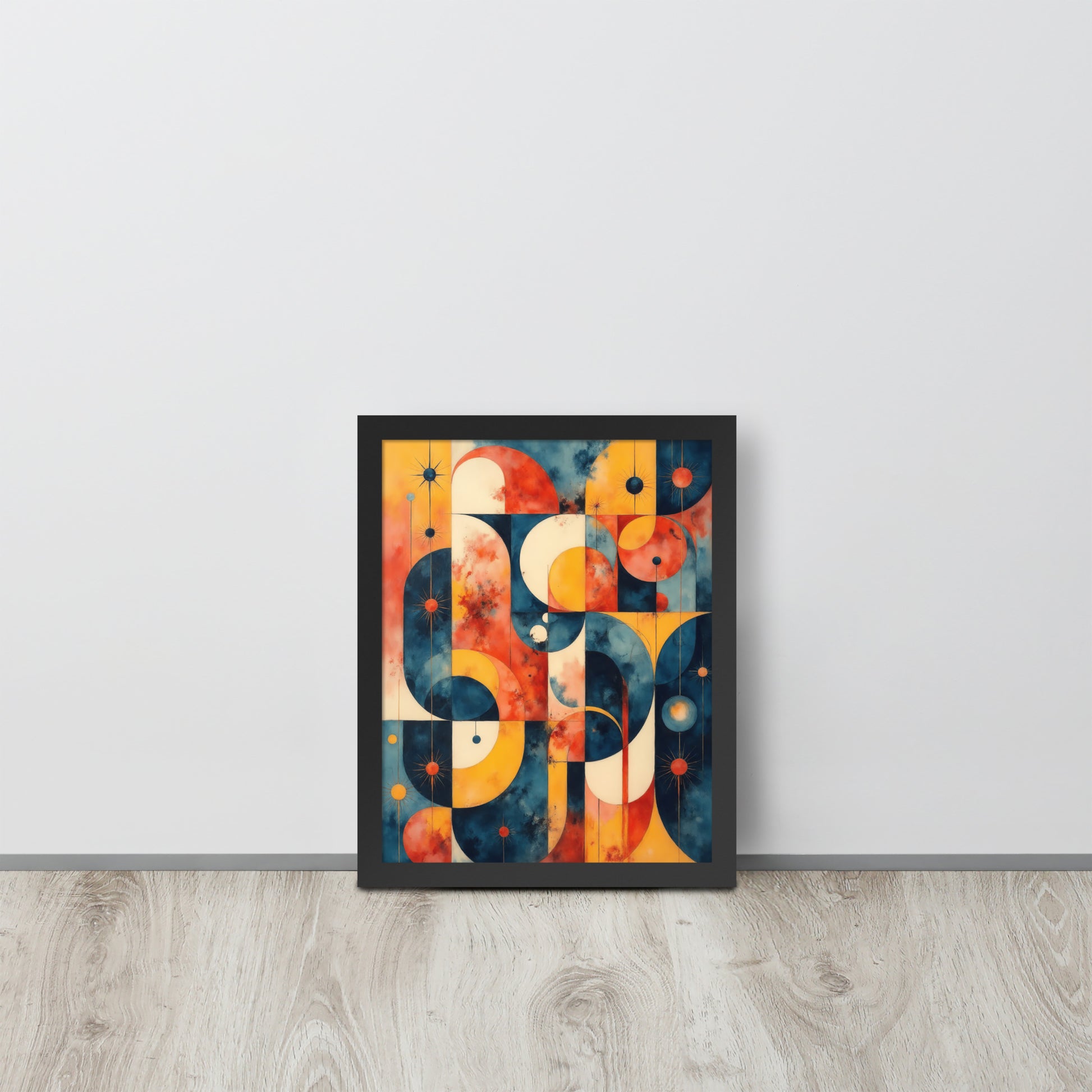 Abstract Geometric Shapes - Modern Art Style - Framed poster