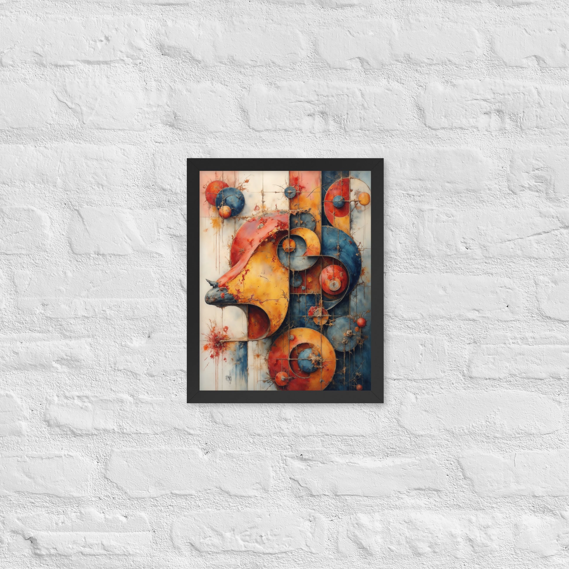 Abstract Geometric Shapes - Modern Art Style - Framed poster