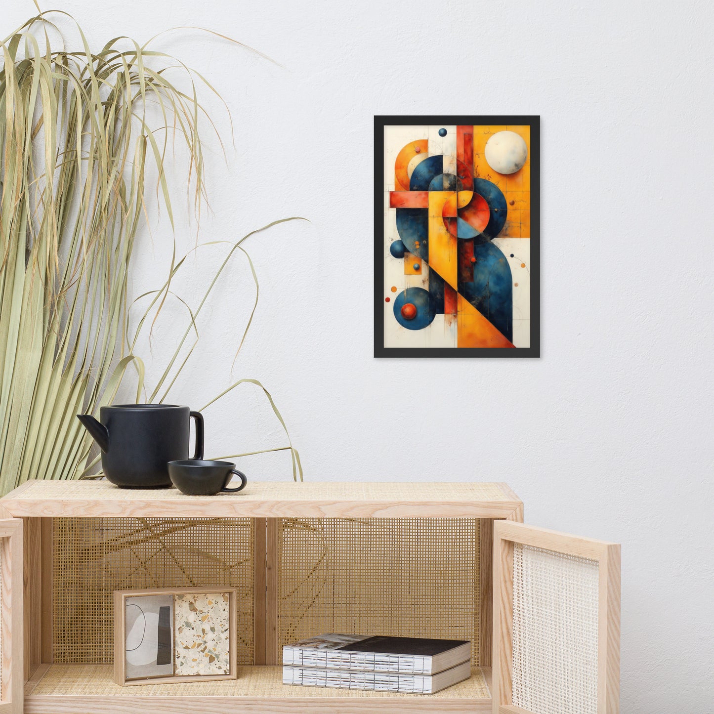 Abstract Geometric Shapes - Modern Art Style - Framed poster