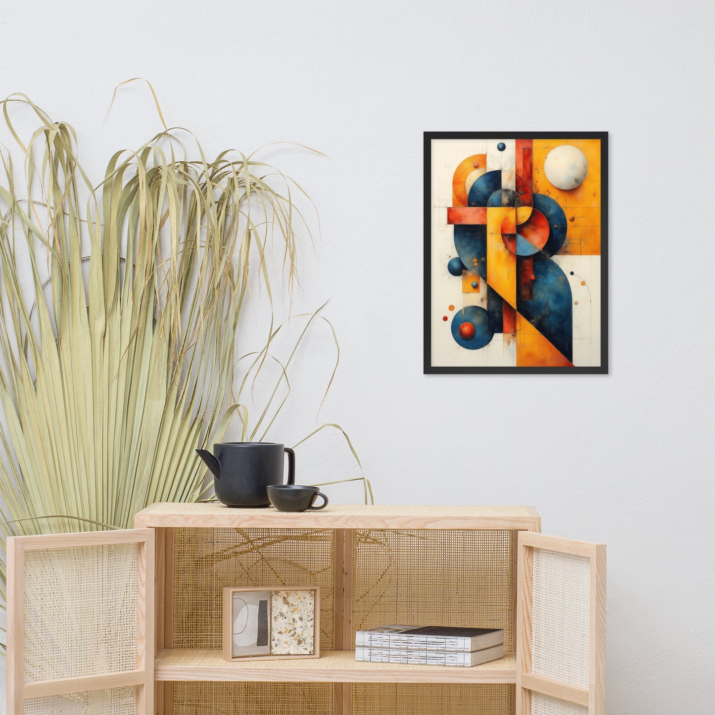 Abstract Geometric Shapes - Modern Art Style - Framed poster