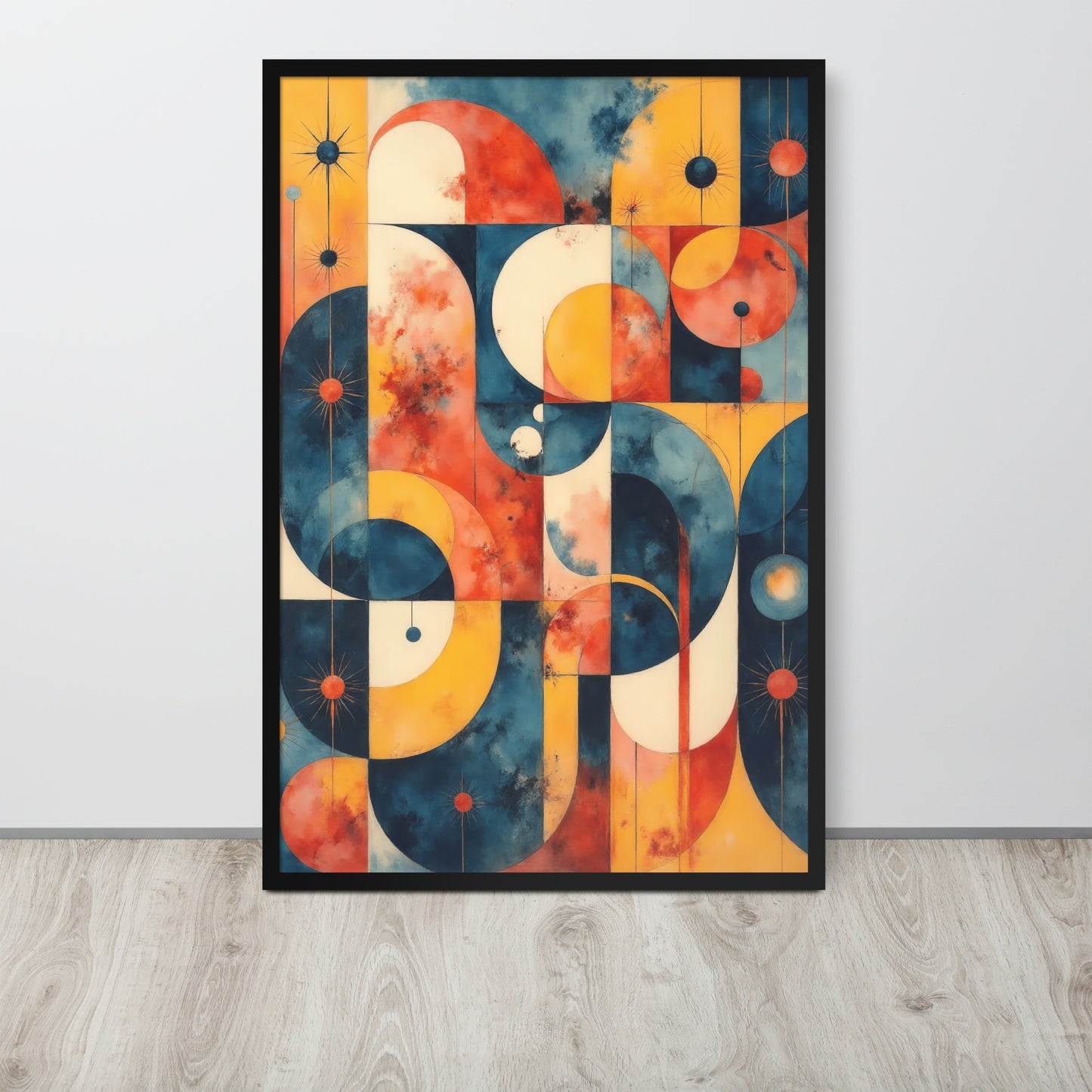 Abstract Geometric Shapes - Modern Art Style - Framed poster