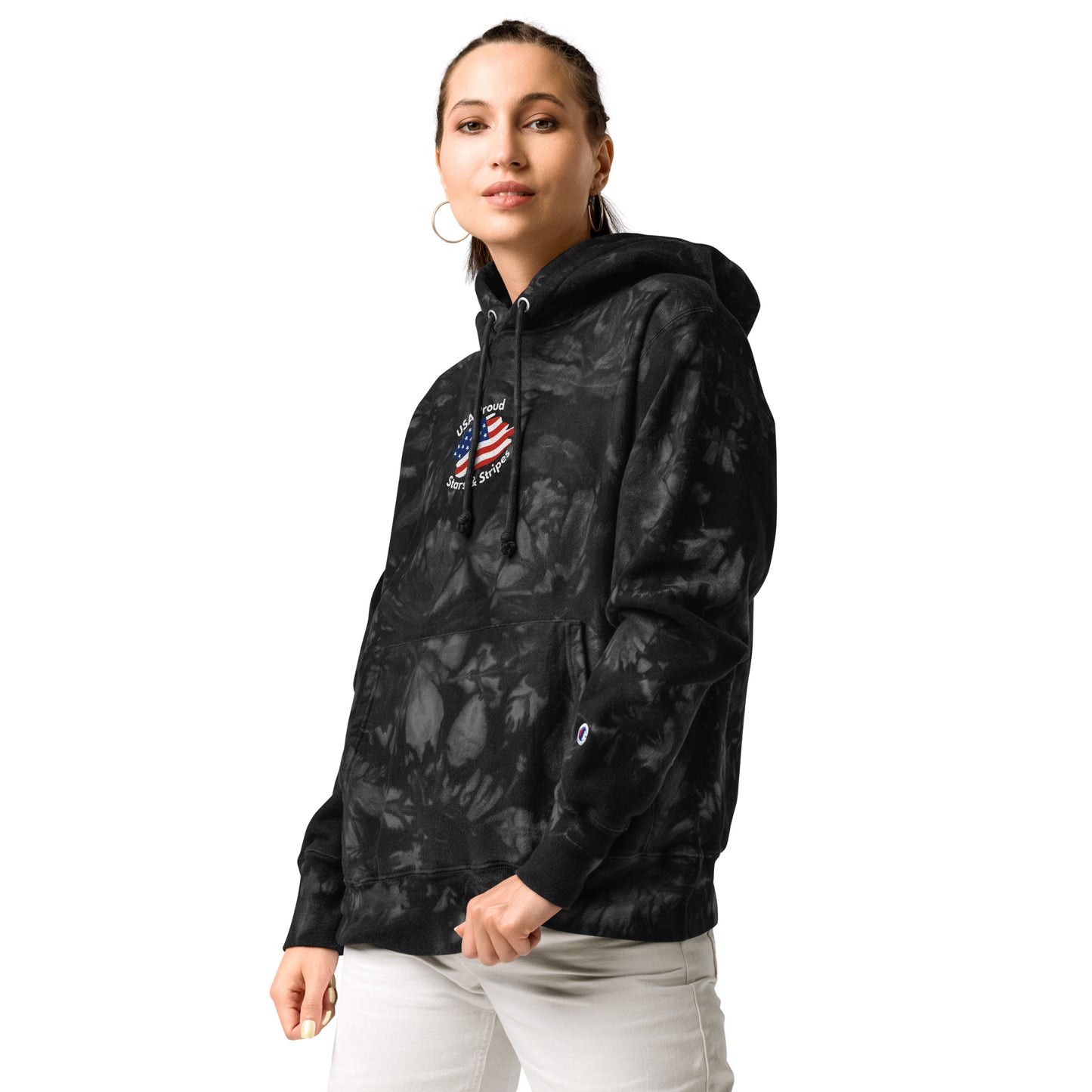 Unisex Champion Tie-Dye Hoodie – One-of-a-Kind Comfort & Style - USA Proud Edition