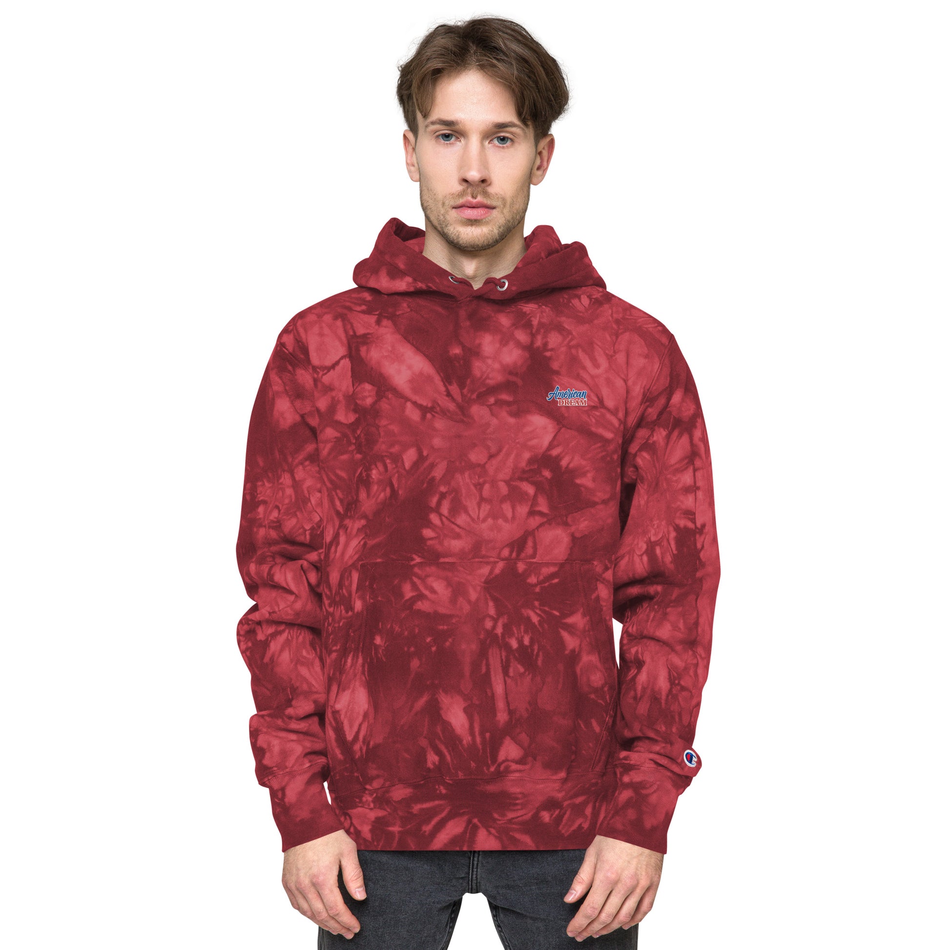 Unisex Champion Tie-Dye Hoodie – One-of-a-Kind Comfort & Style - American Dream Edition