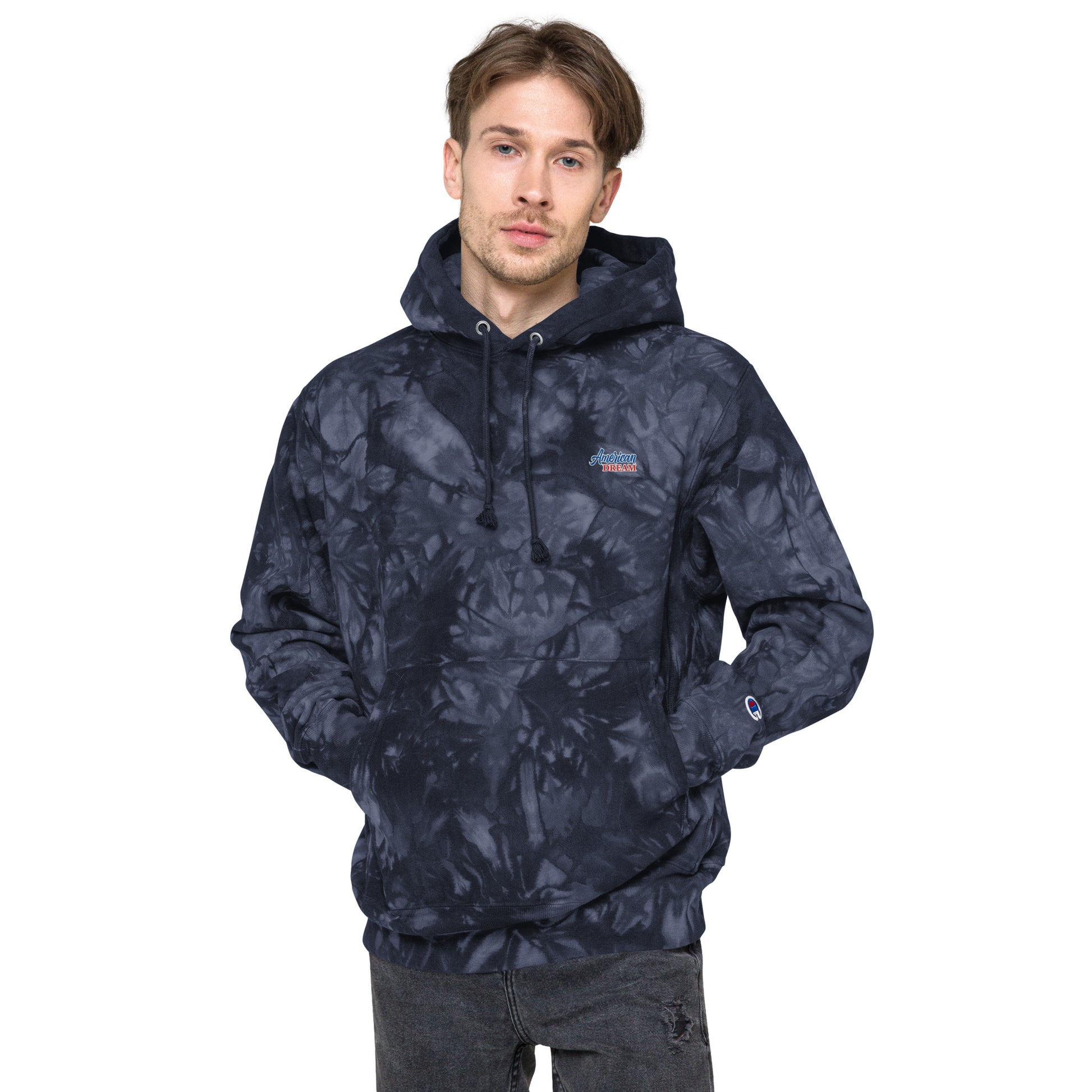Unisex Champion Tie-Dye Hoodie – One-of-a-Kind Comfort & Style - American Dream Edition