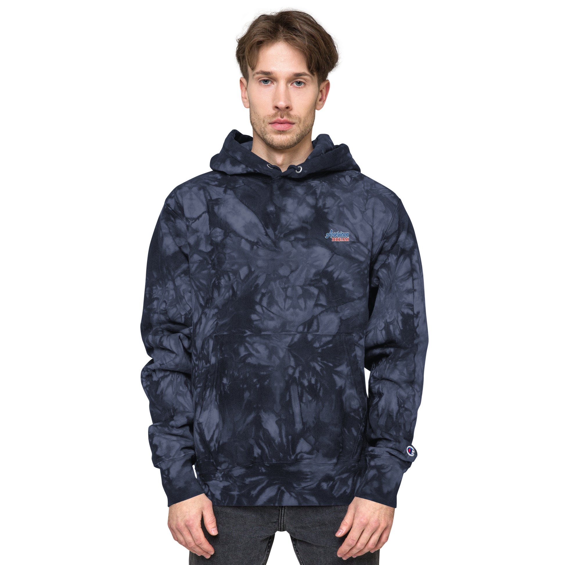 Unisex Champion Tie-Dye Hoodie – One-of-a-Kind Comfort & Style - American Dream Edition