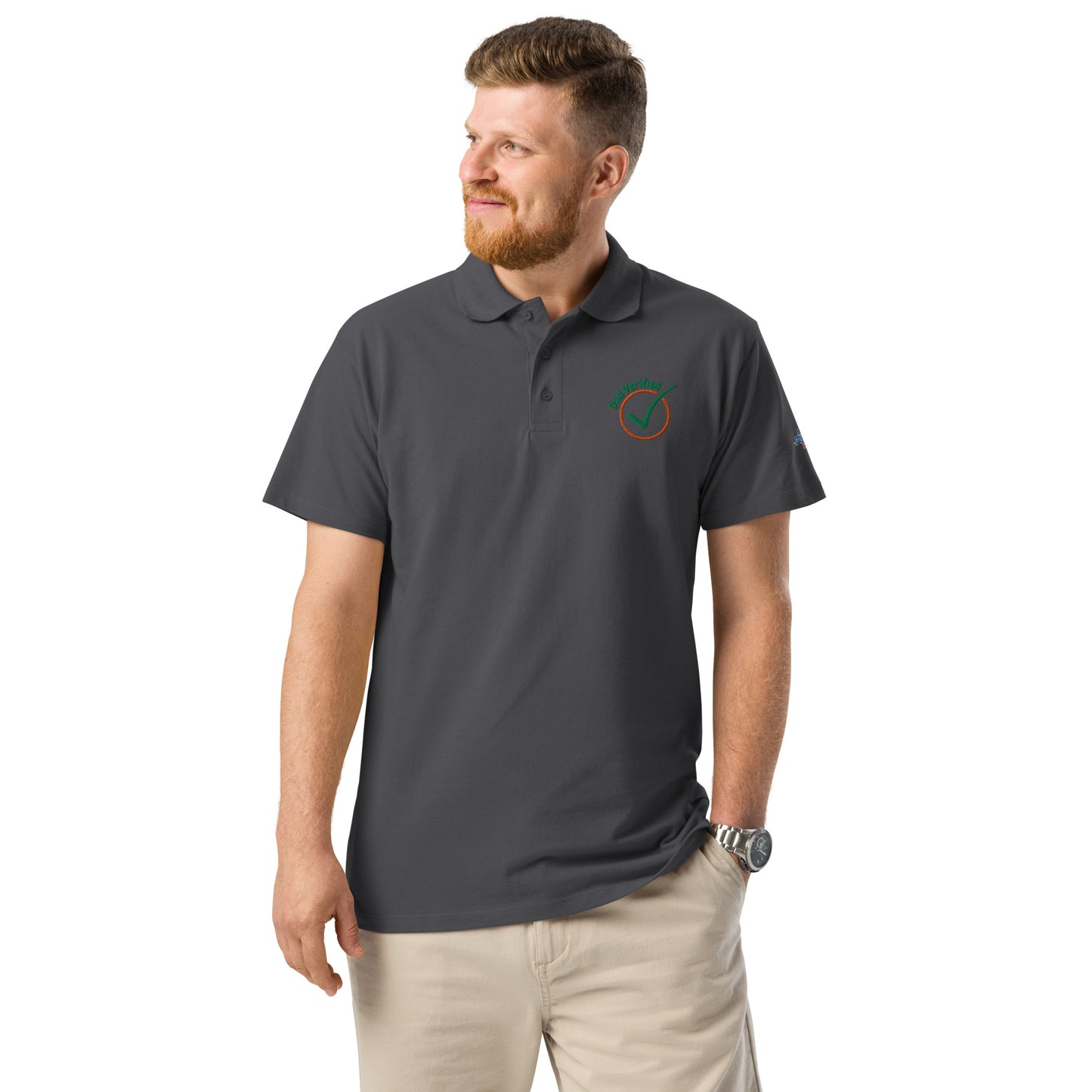 Unisex Premium Piqué Polo Shirt – Dad Verified Edition