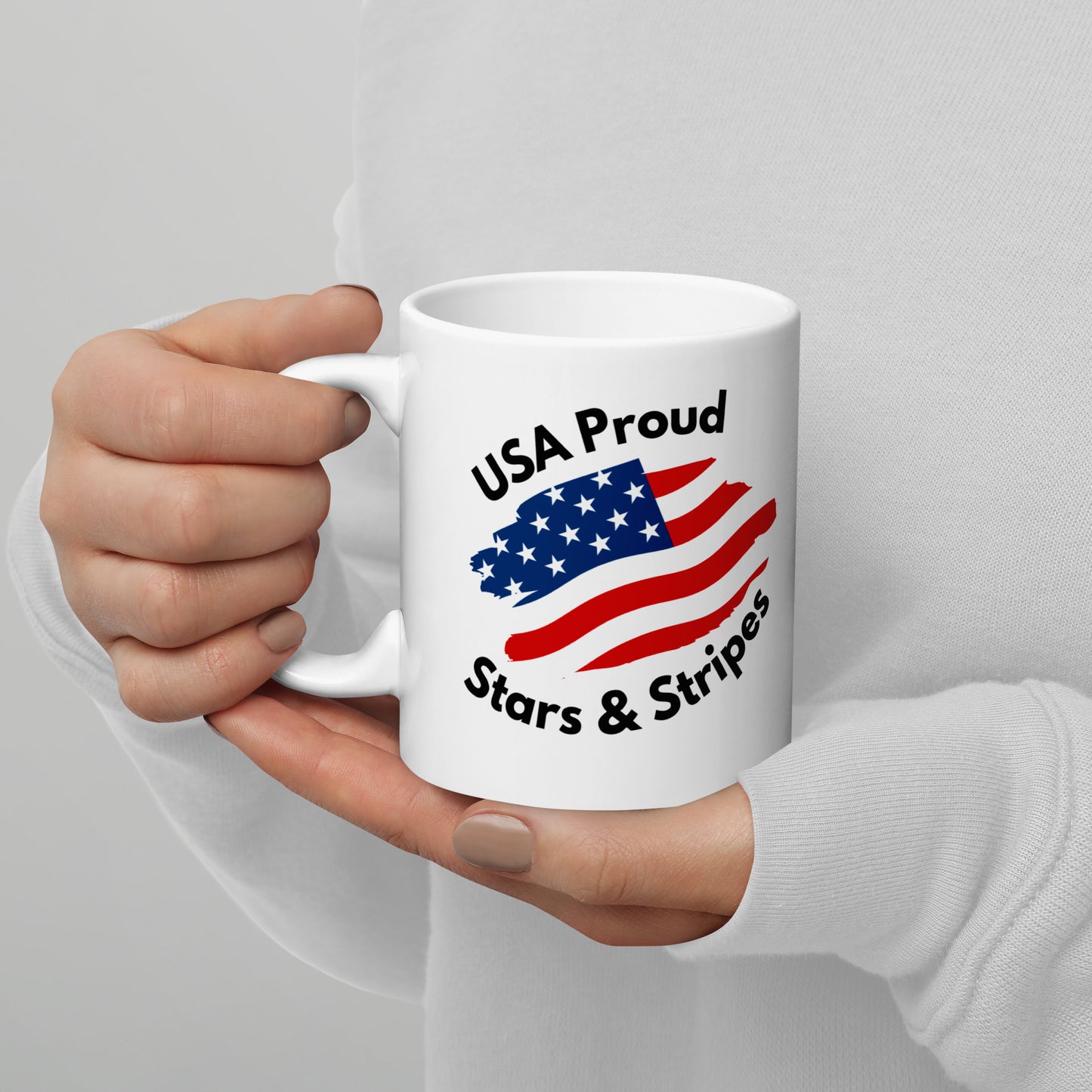 USA Proud - Stars & Stripes Mug - White glossy mug
