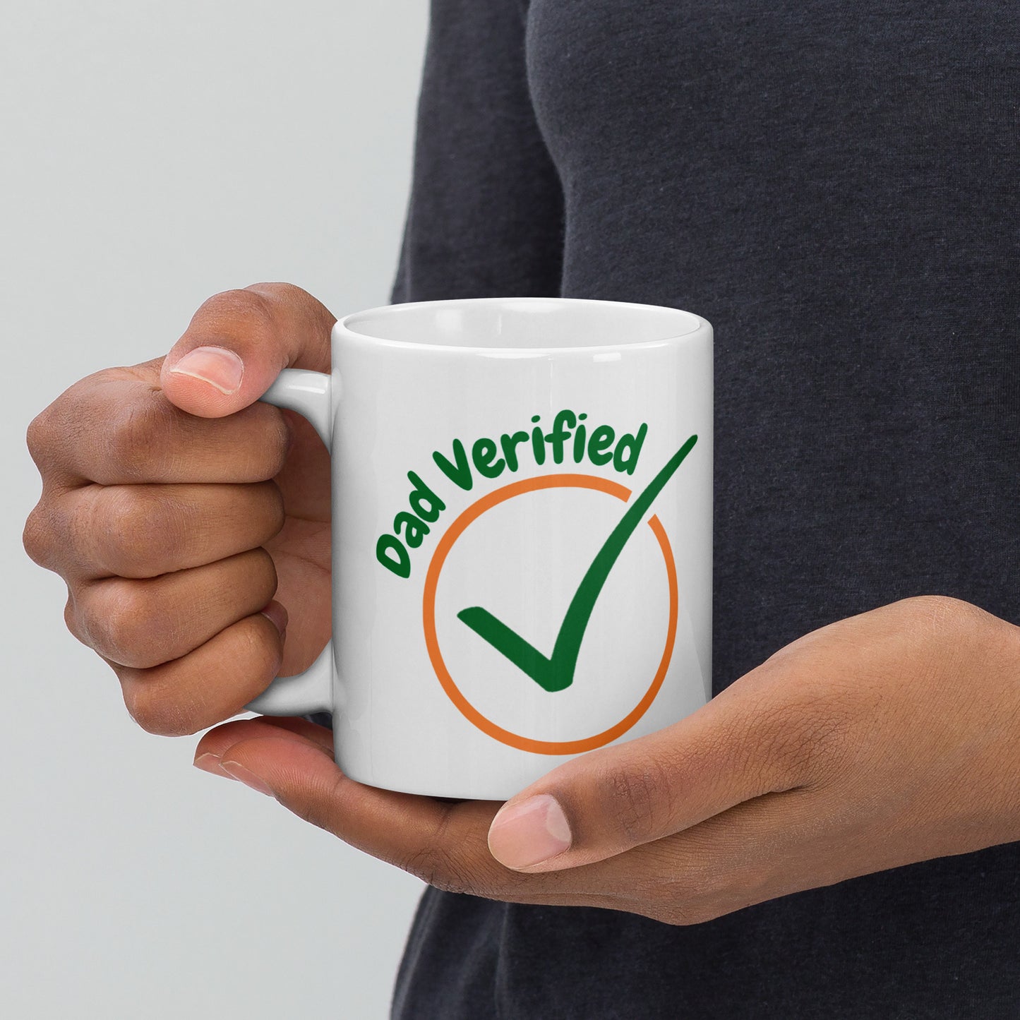 Dad Verified Mug - Everyday Hero Edition - White glossy mug