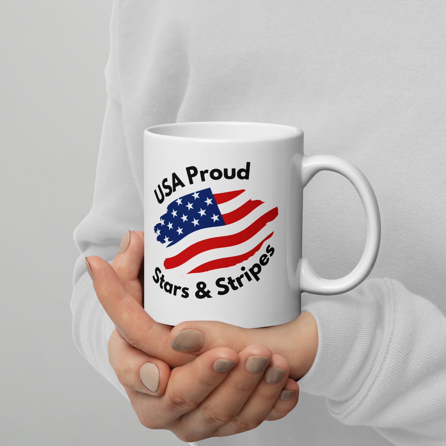 USA Proud - Stars & Stripes Mug - White glossy mug