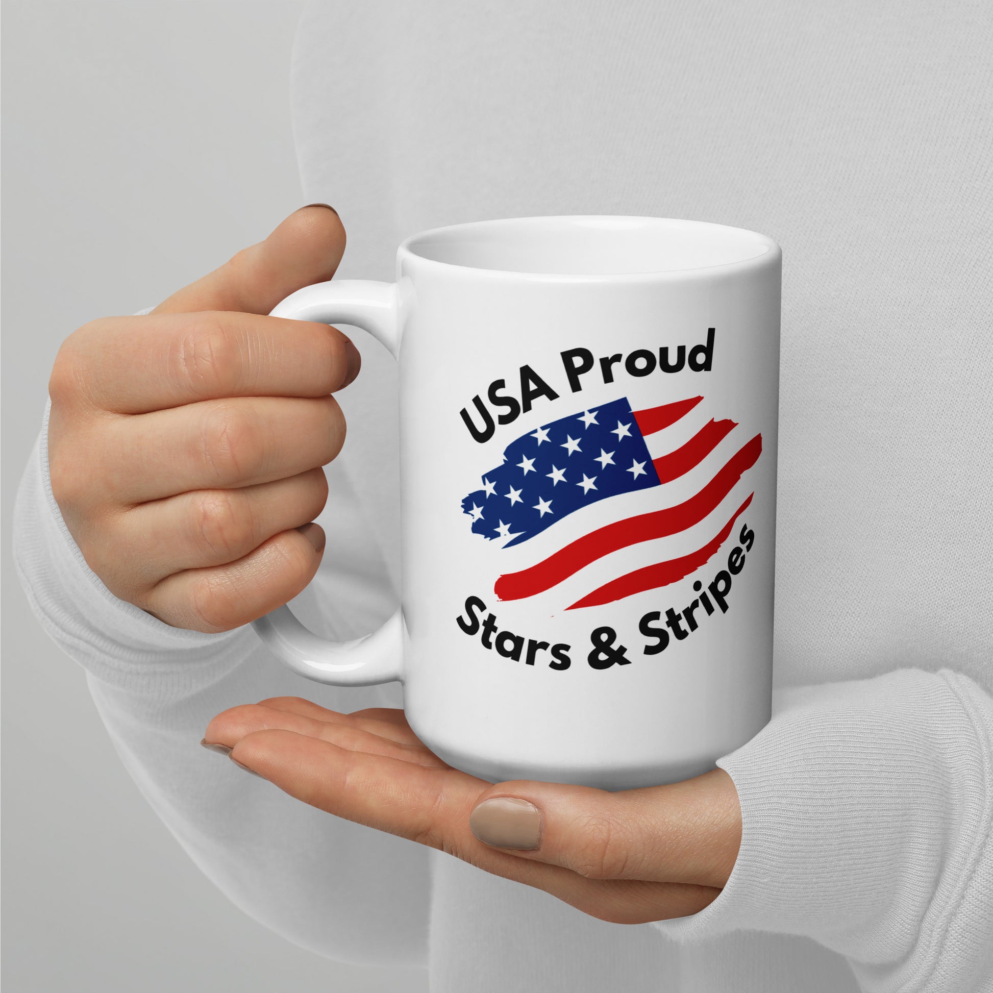 USA Proud - Stars & Stripes Mug - White glossy mug