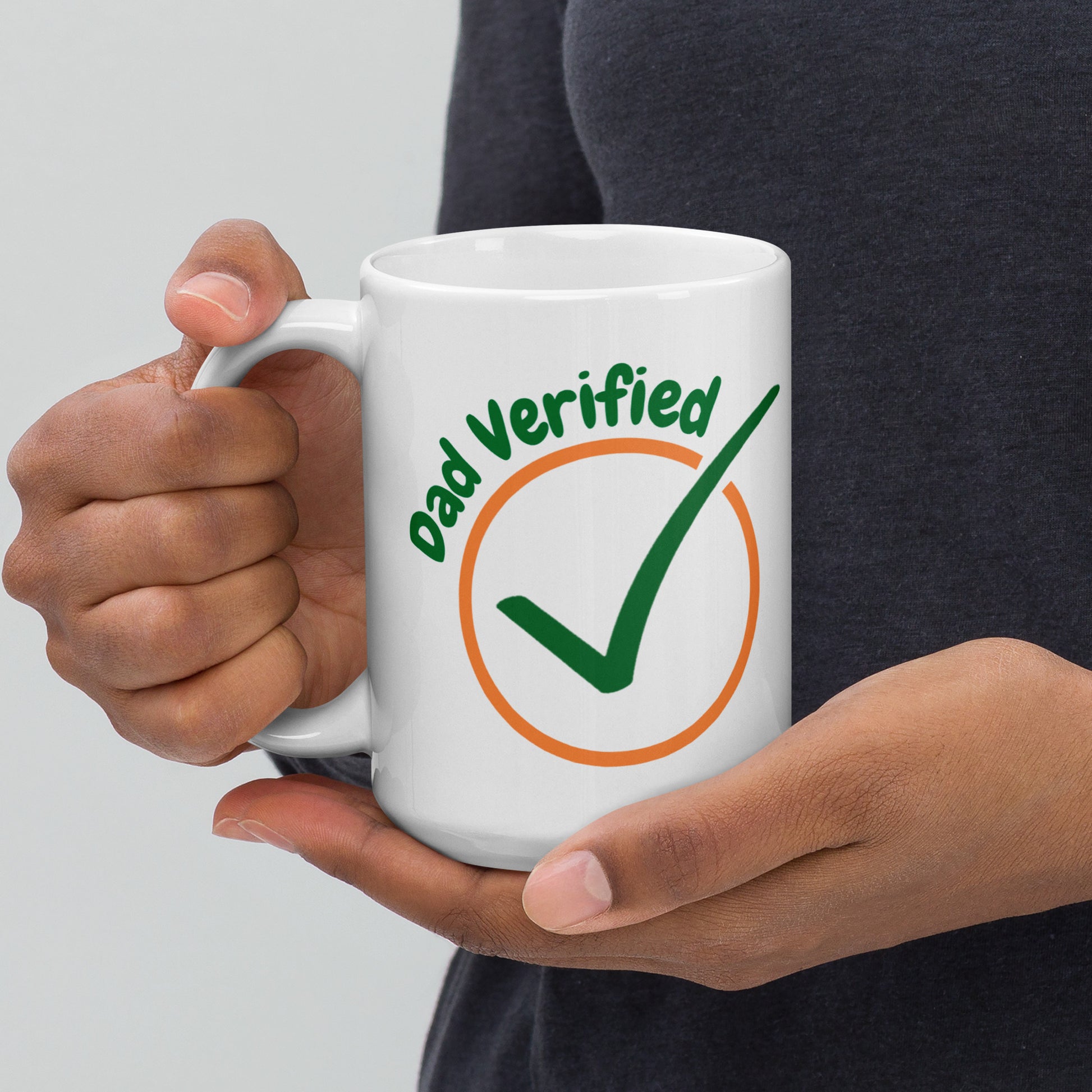 Dad Verified Mug - Everyday Hero Edition - White glossy mug