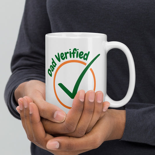 Dad Verified Mug - Everyday Hero Edition - White glossy mug